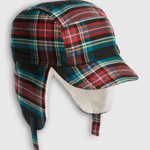Baby Gap Tartan Plaid Fleece Lined Winter Trapper Hat